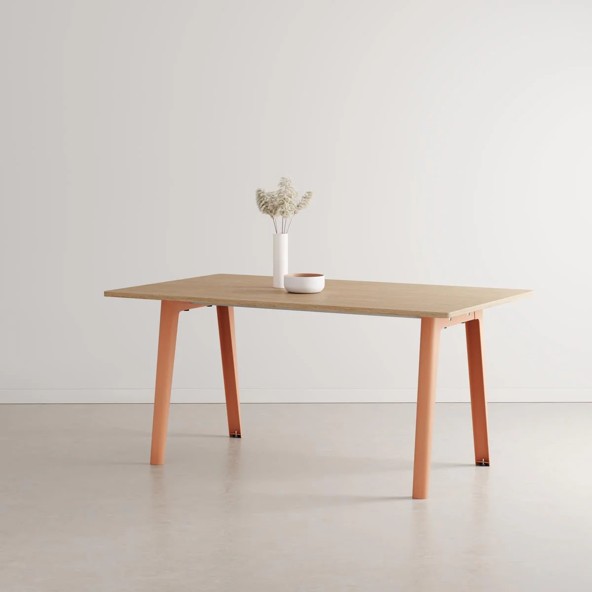 Tiptoe New Modern Dining Table - Ash pink / Eco-certified wood top / Medium : 160cm Rectangular Dining Tables Wooden Dining Tables Designer Furniture