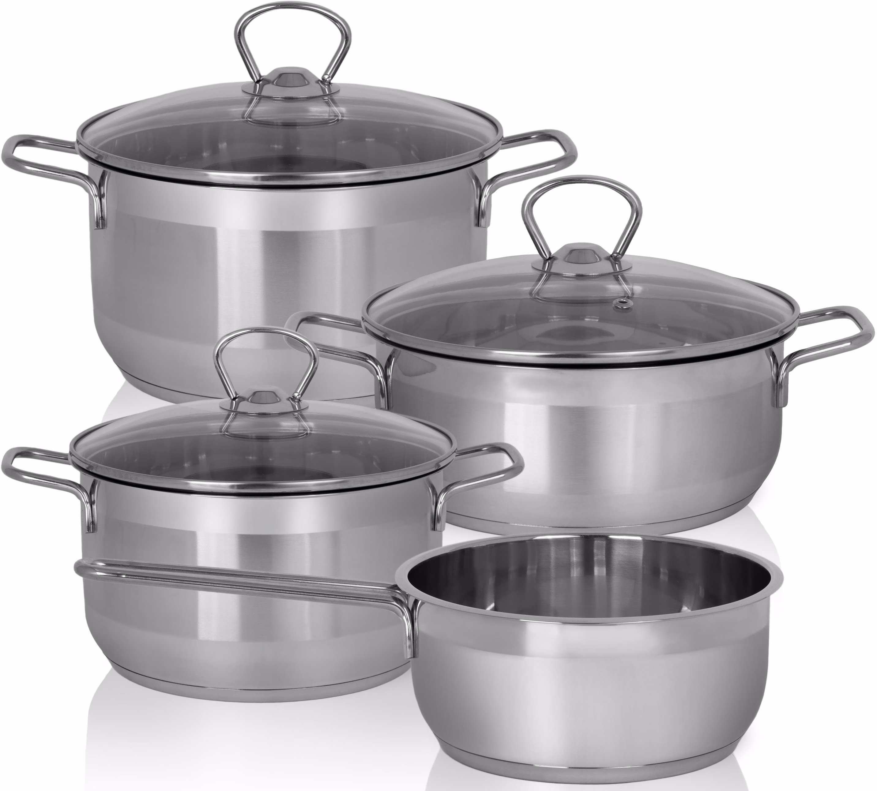 Kruger Deasia 4 Piece Stainless Steel Cookware Set gray