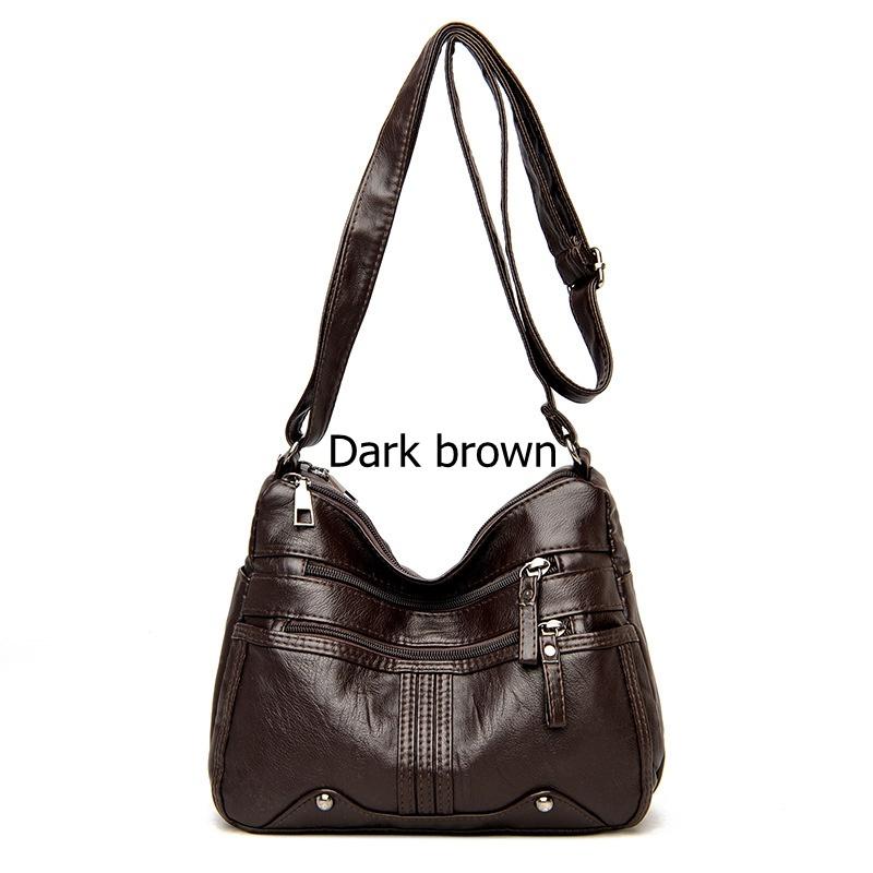 Idealife High Quality Leather Casual Tote Shoulder Bag Fashion Cross Body Bags for Women Handbags Women Bags Satchel Bag 26*21*11cm