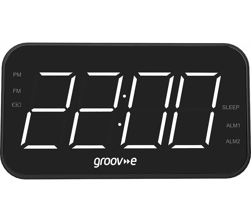 Groov-e Radio Curve Rechargeable Alarm Clock Radio - Black