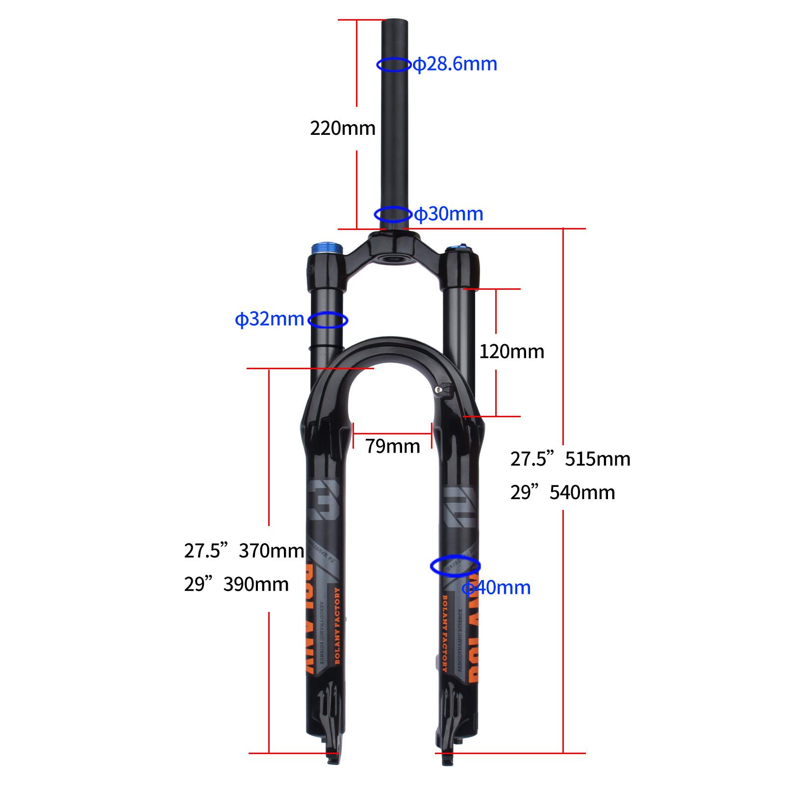 TOMTOP JMS Professional Air Pressure Front Fork Made of Aluminum + Magnesium Alloy Suitable for 27.5/29 Inch 27.5 Shoulder Control Black Tube