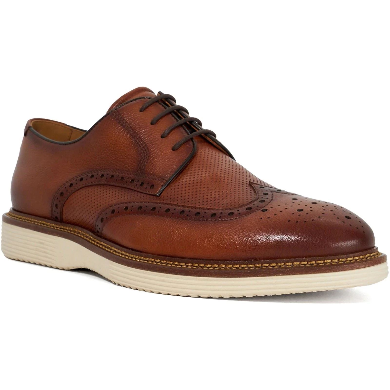 Dune Benidictus Nubuck Men's Tan Brogues Shoes