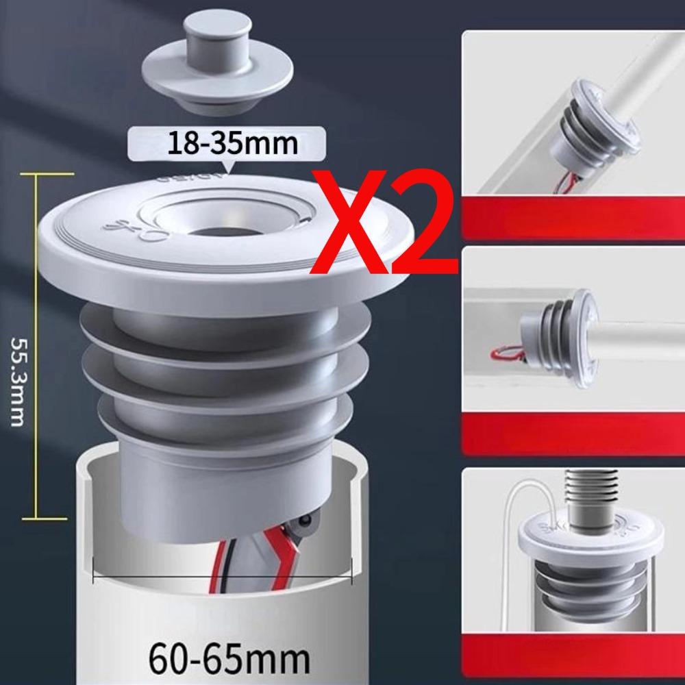 YJMP Home Silicone Drains Sewer Pipe Sealing Ring Plug Water Sink Floor Drain Anti Odor Sewer Seal Stopper Cover Shower Drainer Bathroom Accessories 2PCS 60-65mm