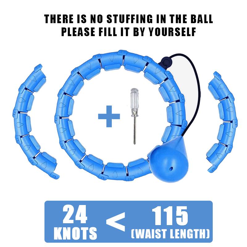 Binchi Keji Travel Weighted Hula Circle Hoops for Adults Weight Loss Plus Size for Adults Smart Exercise 2 In 1 Adjustable with Detachable Knots blue