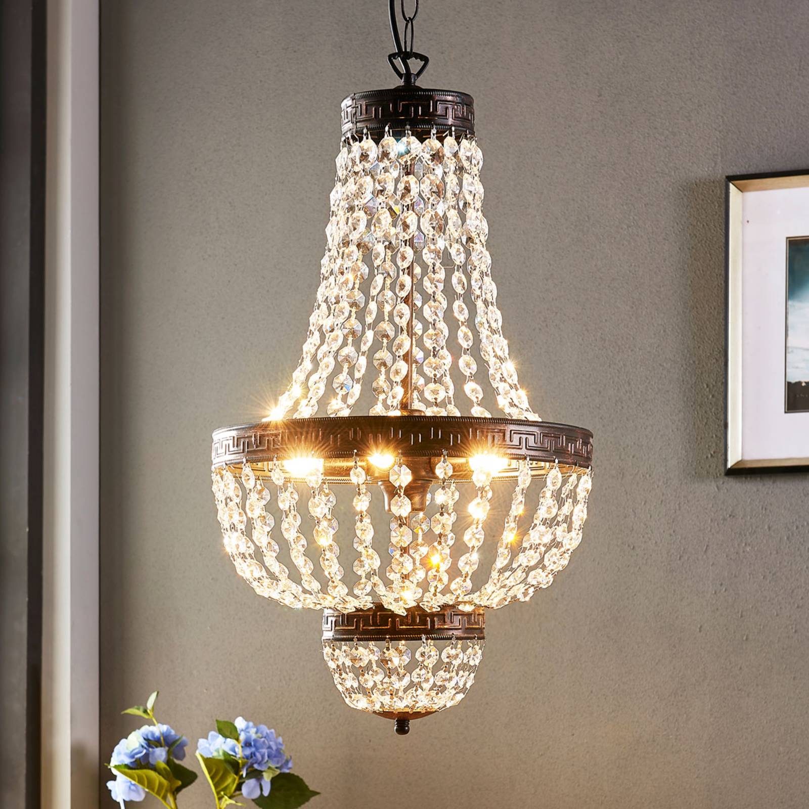Lampenwelt.com Fascinating pendant light Jorve with crystal