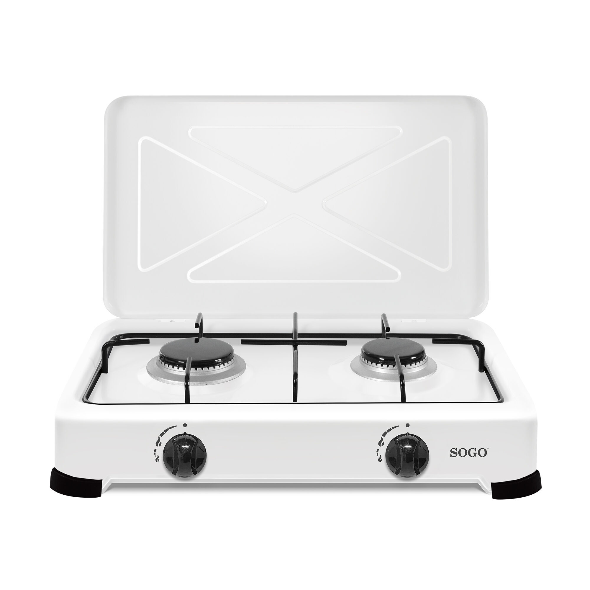 Sogo Gas-Brenner Mit 2 Herdplatten gray