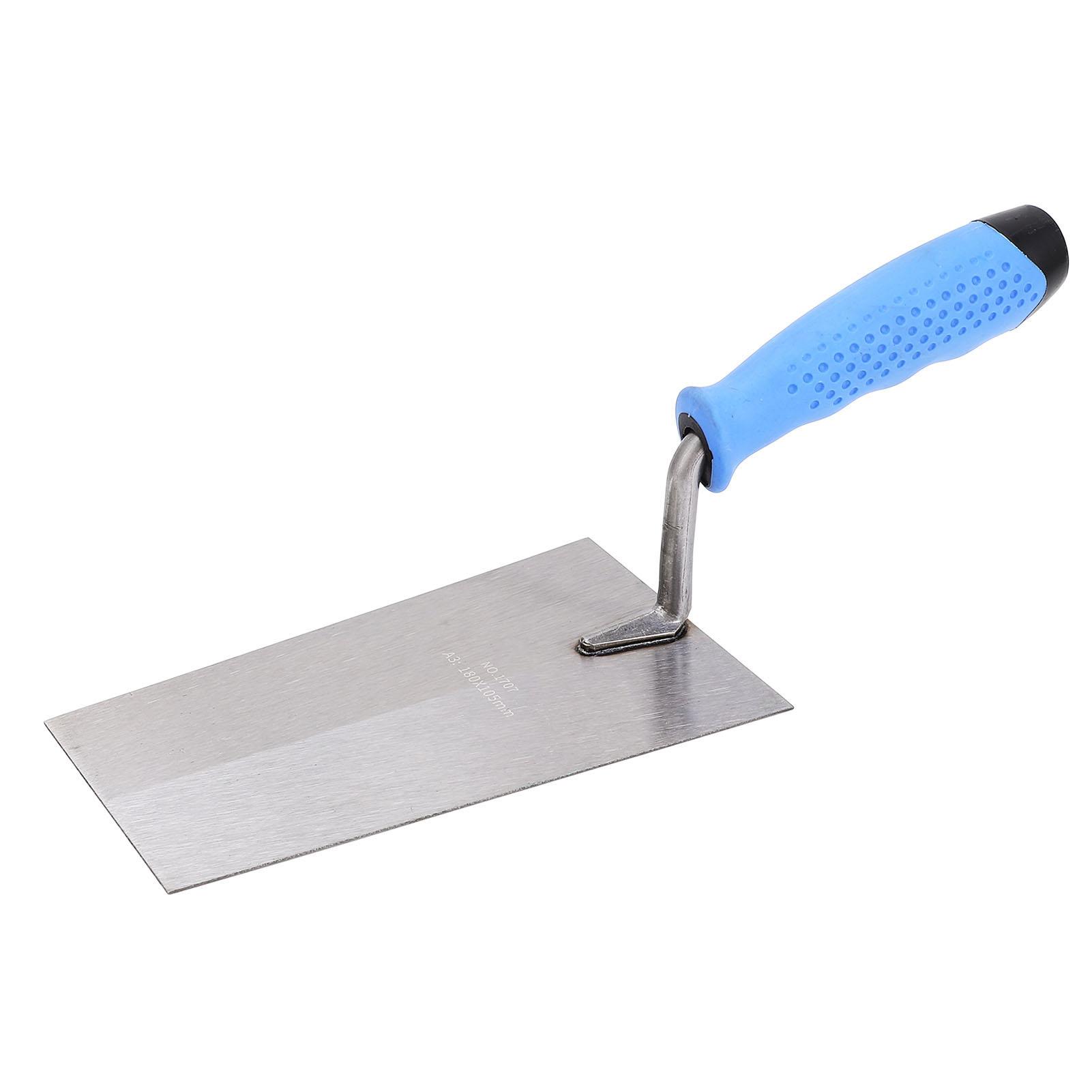 Vestidos Finishing Trowel Stainless Steel Flat Trowel Rubber Handle Hand Cement Soft Clay Trowel for