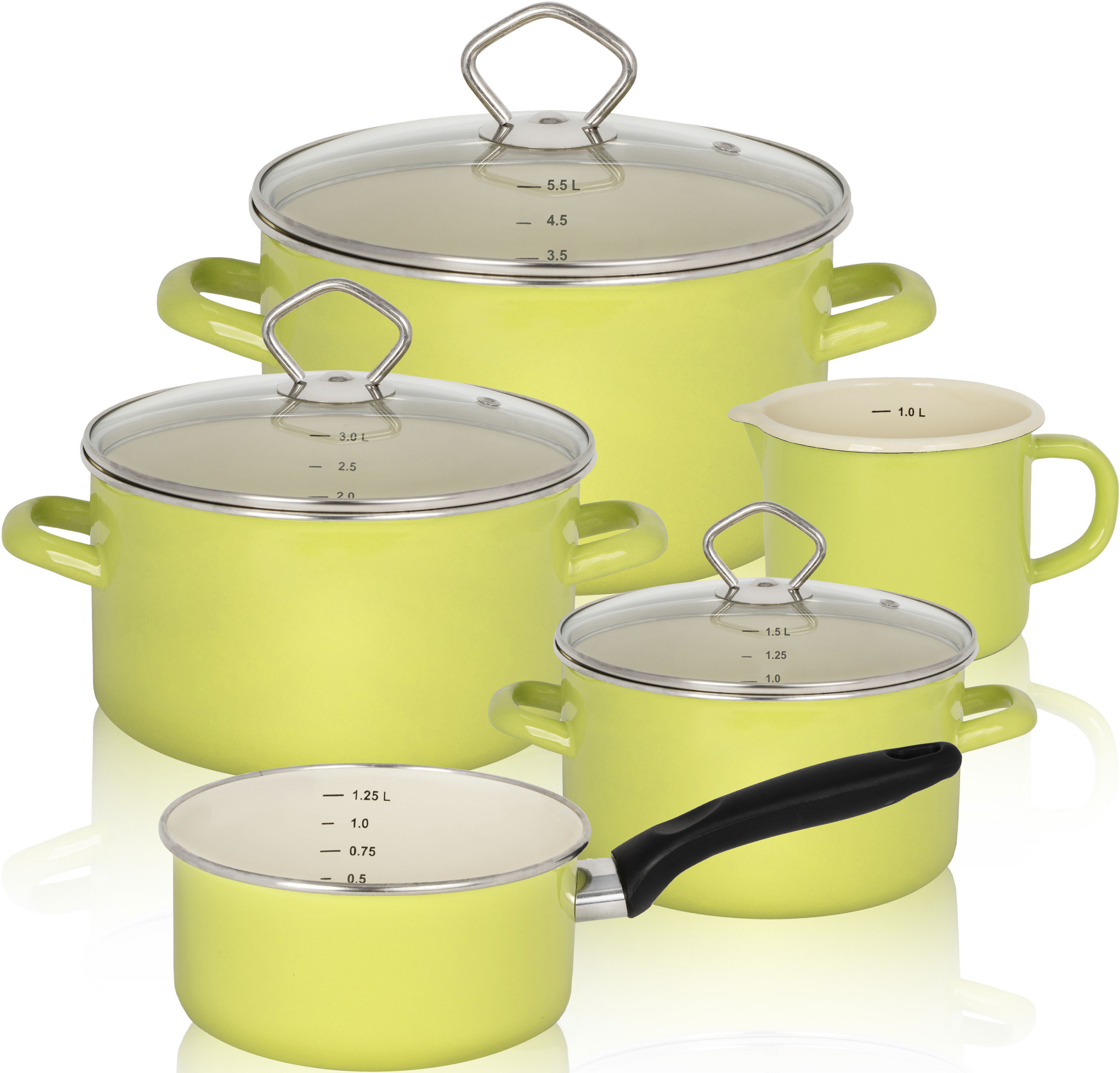 Karl Krüger 5 Piece Juist 5 Piece Cookware Set yellow
