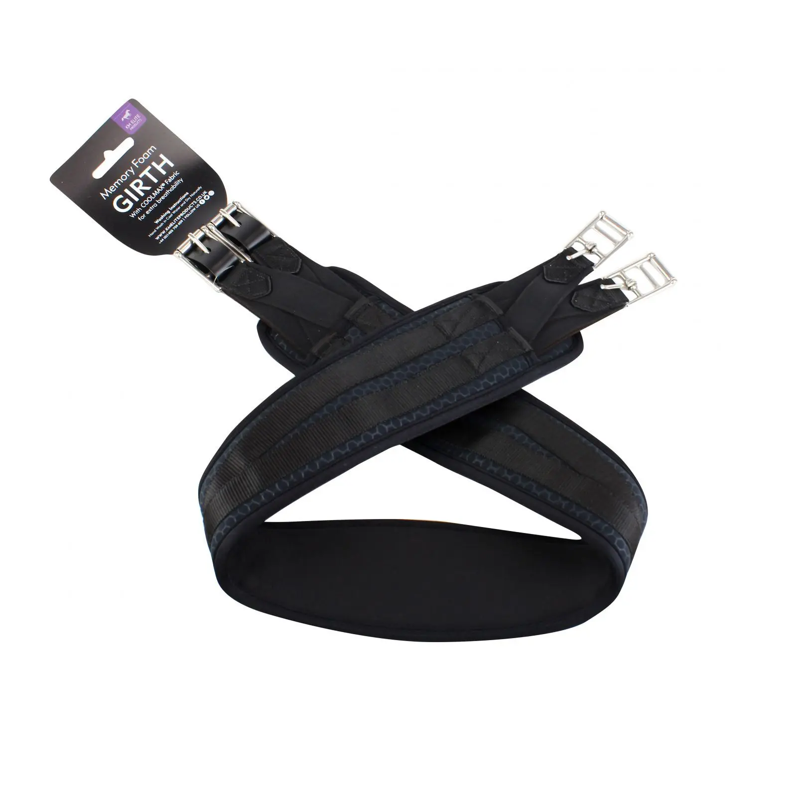 KM Elite Girths | KM Elite Memory Foam GP Girth Colour Black Size 52"
