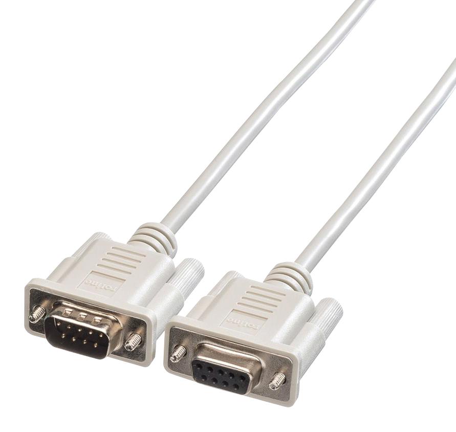 Roline Male 9 Pin D-sub to Female 9 Pin D-sub Serial Cable, 1.8m