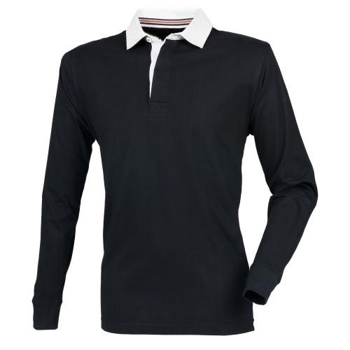  Front Row Mens Premium Long Sleeve Rugby Shirt/Top (XS) (Navy)