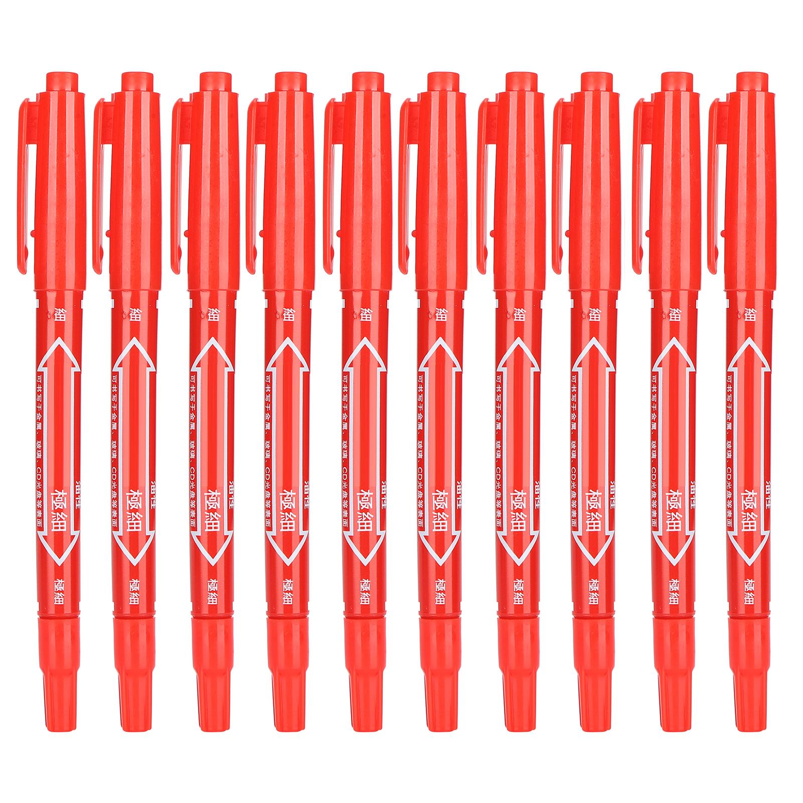 GoolRC 10pcs QuickDrying Marker Pen DoubleEnd Art Drawing Writing Colored Marker Set(Red ) red