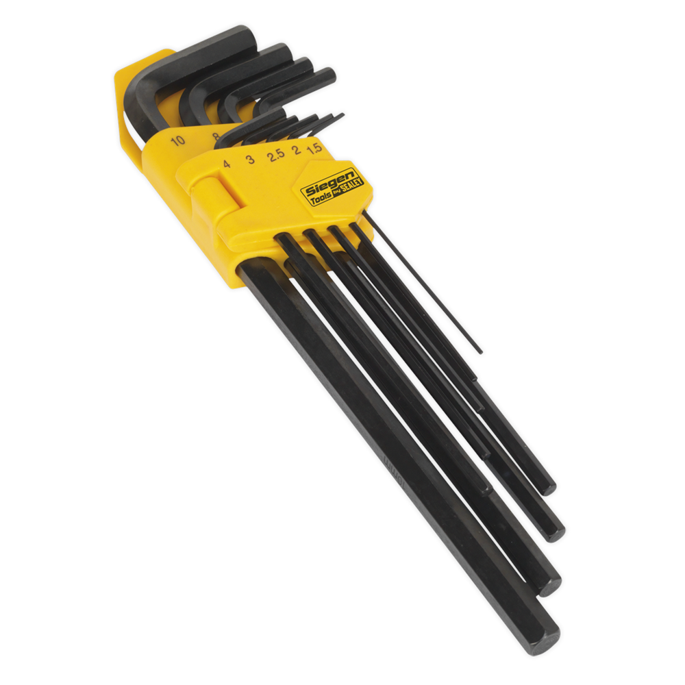 Siegen Hex Key Set9 Piece Extra Long Metric