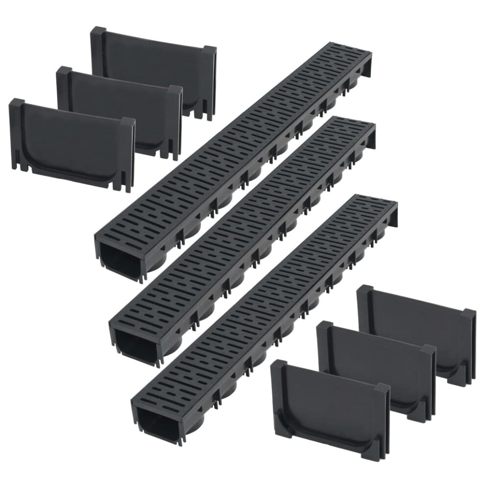VidaXL Drainage Channels Plastic 3 m