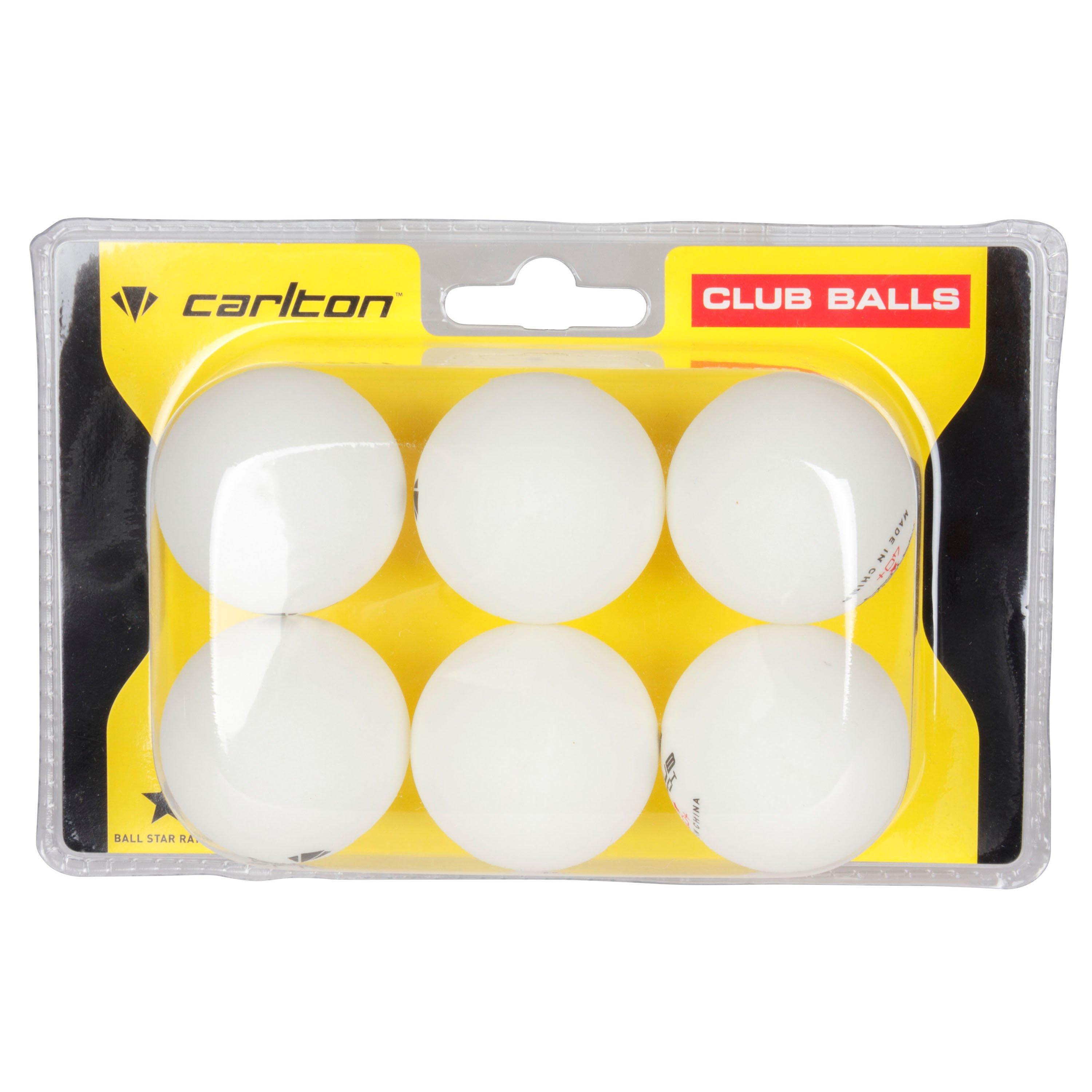 Carlton Club Table Tennis Balls 6 Pack Adults - White