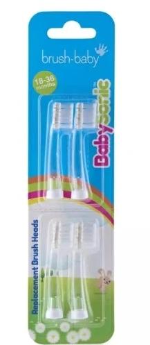 Brush Baby 4-Pack Brush-Baby BabySonic Replacement Brush Heads 18-36mths