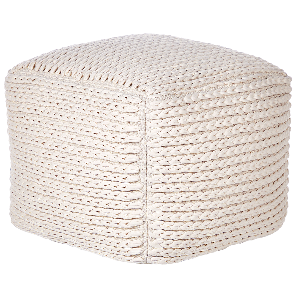 Beliani Pouffe Daman Light Beige Cotton