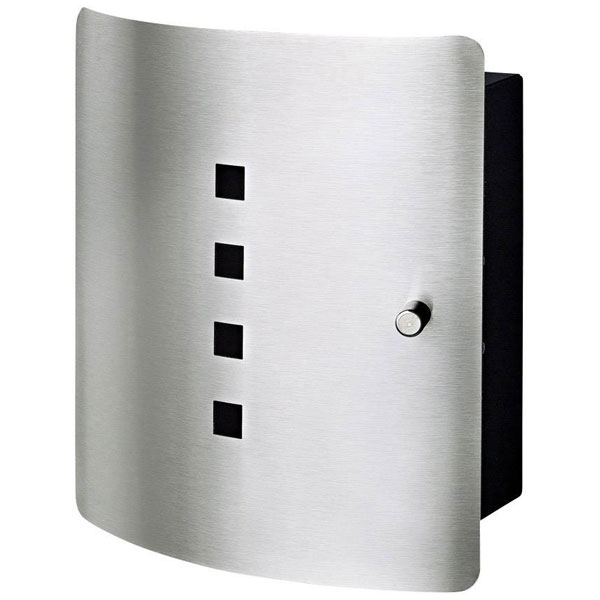 Burg Wächter Quad 6204 10 Hook Wall Mounted Stainless Steel Locking Key Cabinet gray