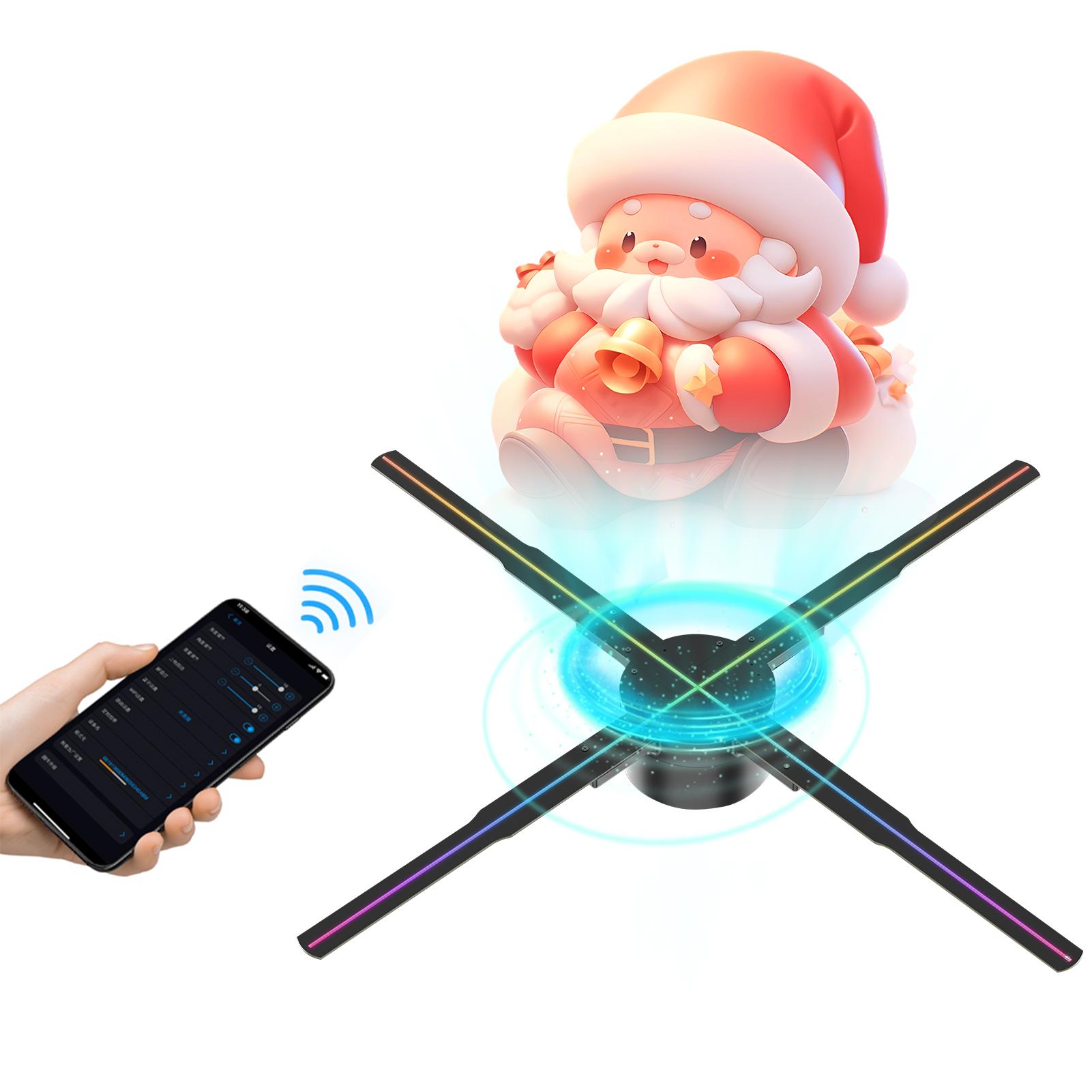 Konnwei P56 3d Hologram Projector Led Advertising Display Fan 2k Hd 3d Naked Eye Video Fan With 678pcs Led Us