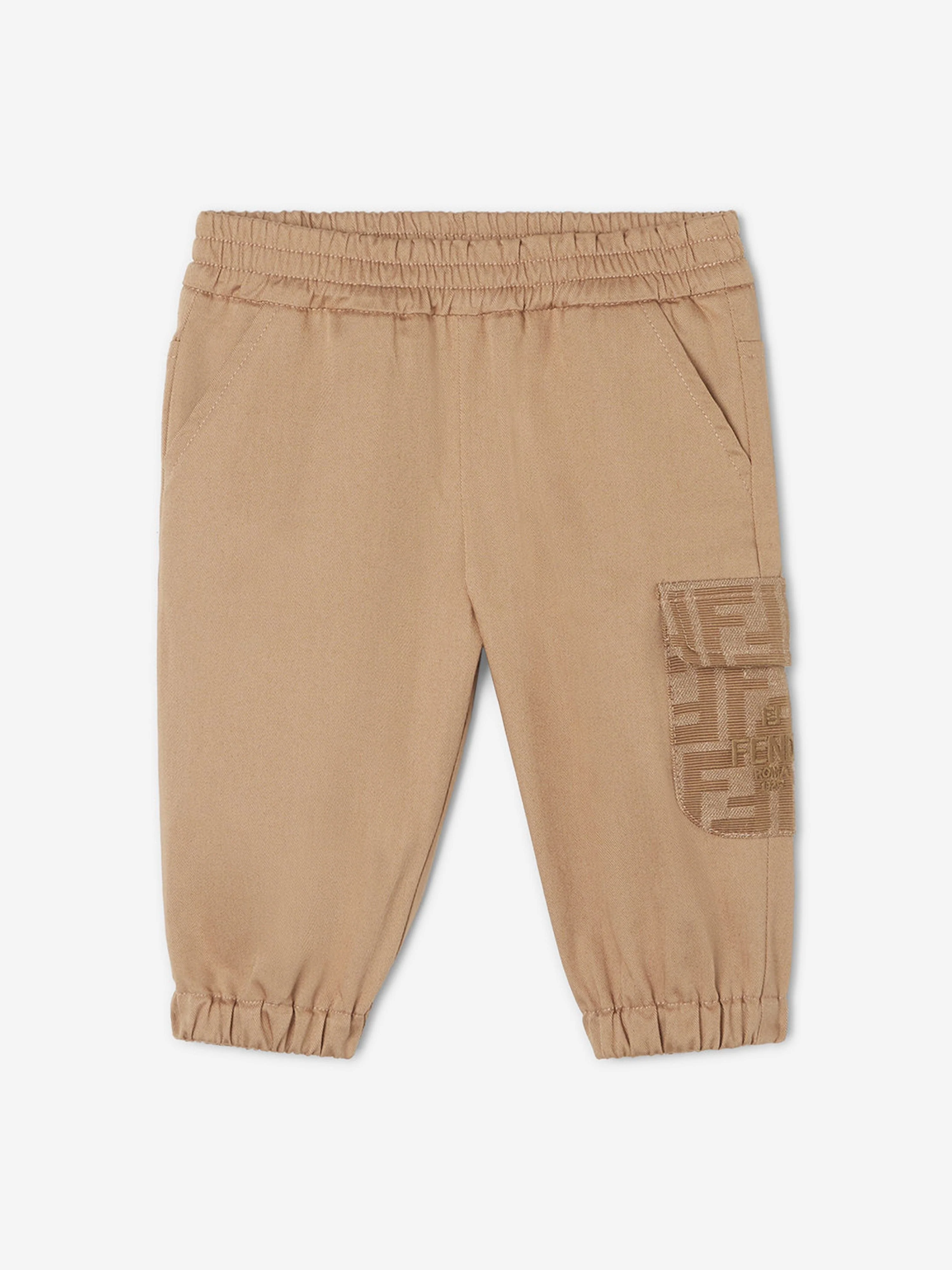 Fendi Baby Boys FF Pocket Trousers in Beige