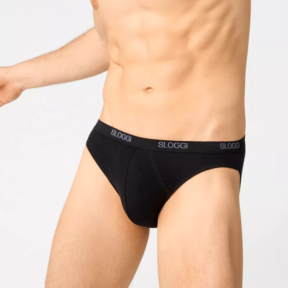 Sloggi Men Twin Pack Basic Mini Underpants, Mens Underwear, black, 40``