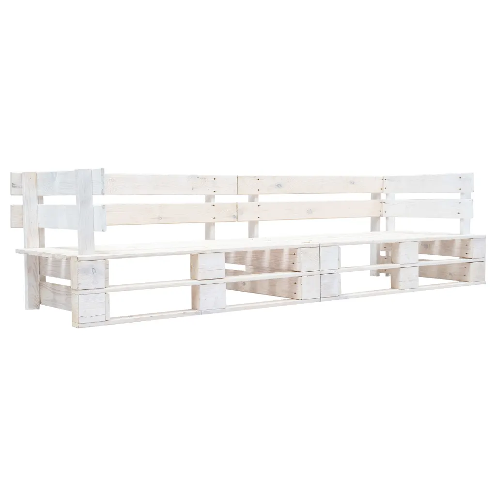 VidaXL Garden 2-Seater Sofa Pallets White Wood