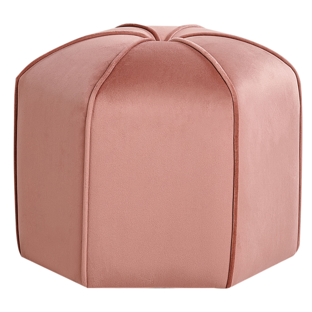 Beliani Retro Pouffe Wishek Pink