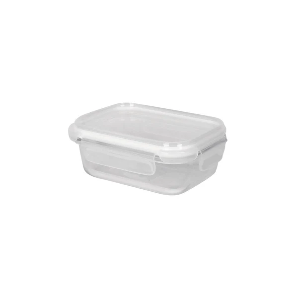 Harbour Housewares 370Ml Glass Food Storage Container With White Lid - Reusable Airtight Meal Prep Tubs Microwave And Freezer Safe