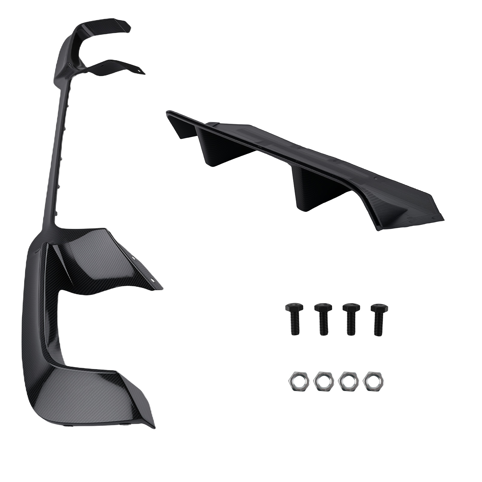 MaXpeedingrods 2pcs Carbon Fiber Look Rear Bumper Diffuser Lip compatible for BMW F10 M5 M Sport 2011-2016