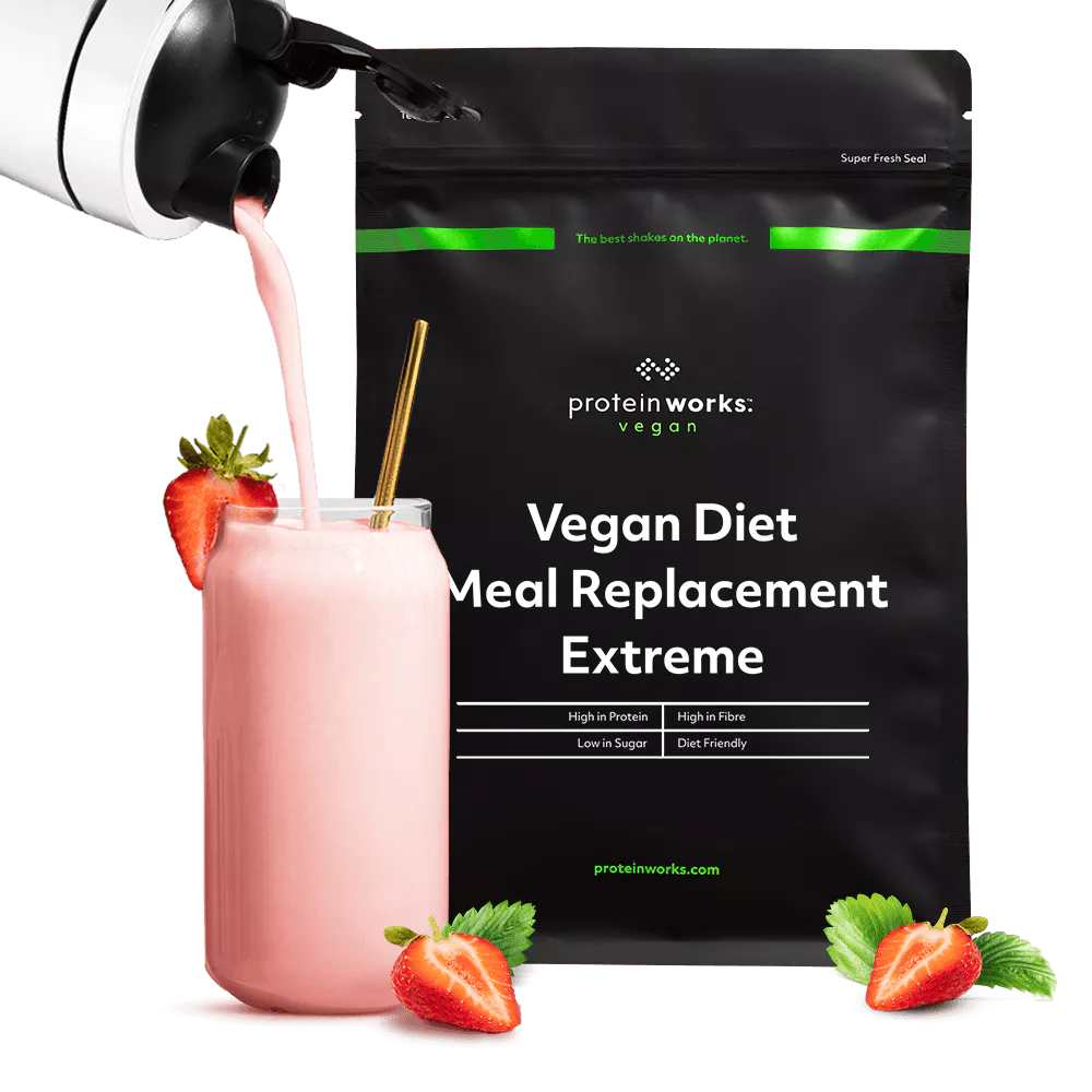 The Protein Works Vegan Diet Meal Replacement Extreme Strawberries 'n' Cream 500g