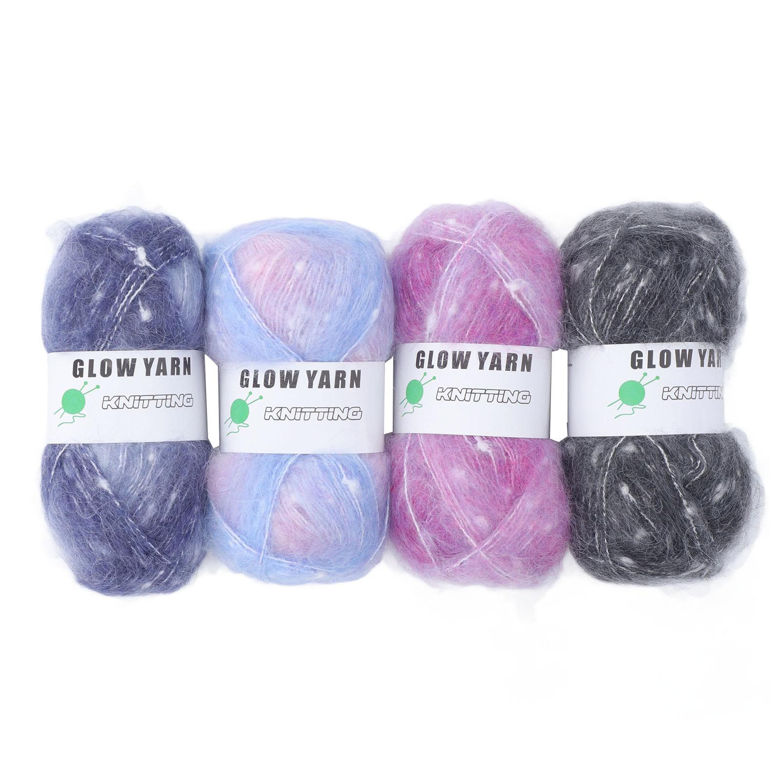Automobile And Motorcycle Supplies 4 Rolls Glow Yarn 152yd Each Soft Handcraft DIY Luminous Knitting Crochet Yarn for Beginners Arts Set 1