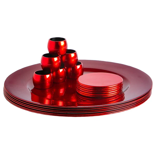 18 Piece Metallic Charger Plates Set