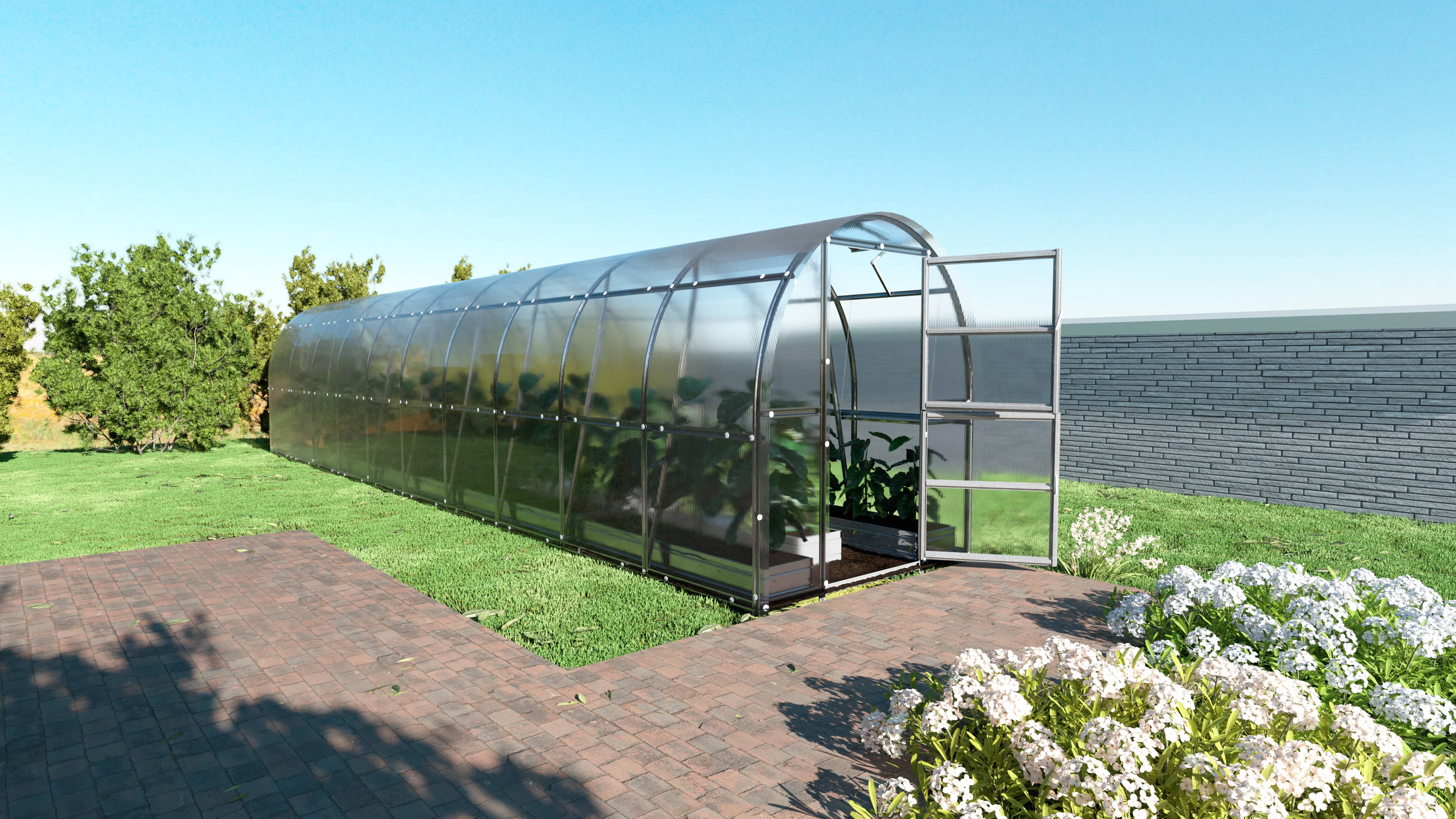 Klasika Greenhouses Certified Greenhouse Klasika Slim 2 X 12 M (24 M²) , 4 mm Polycarbonate Cover