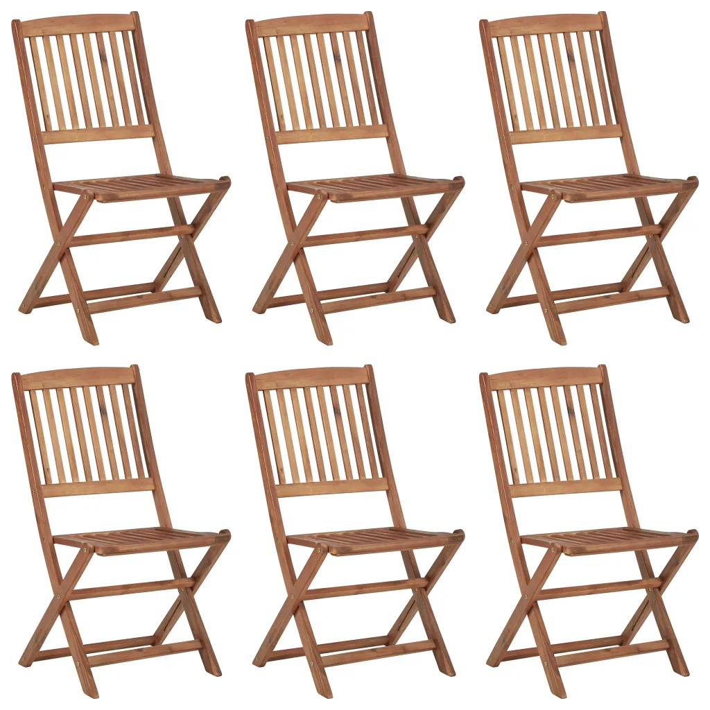 VidaXL Folding Outdoor Chairs 6 pcs Solid Acacia Wood