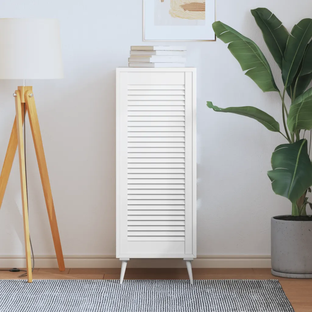 VidaXL Louvred Door Solid Pine Wood White 99.3x39.4cm