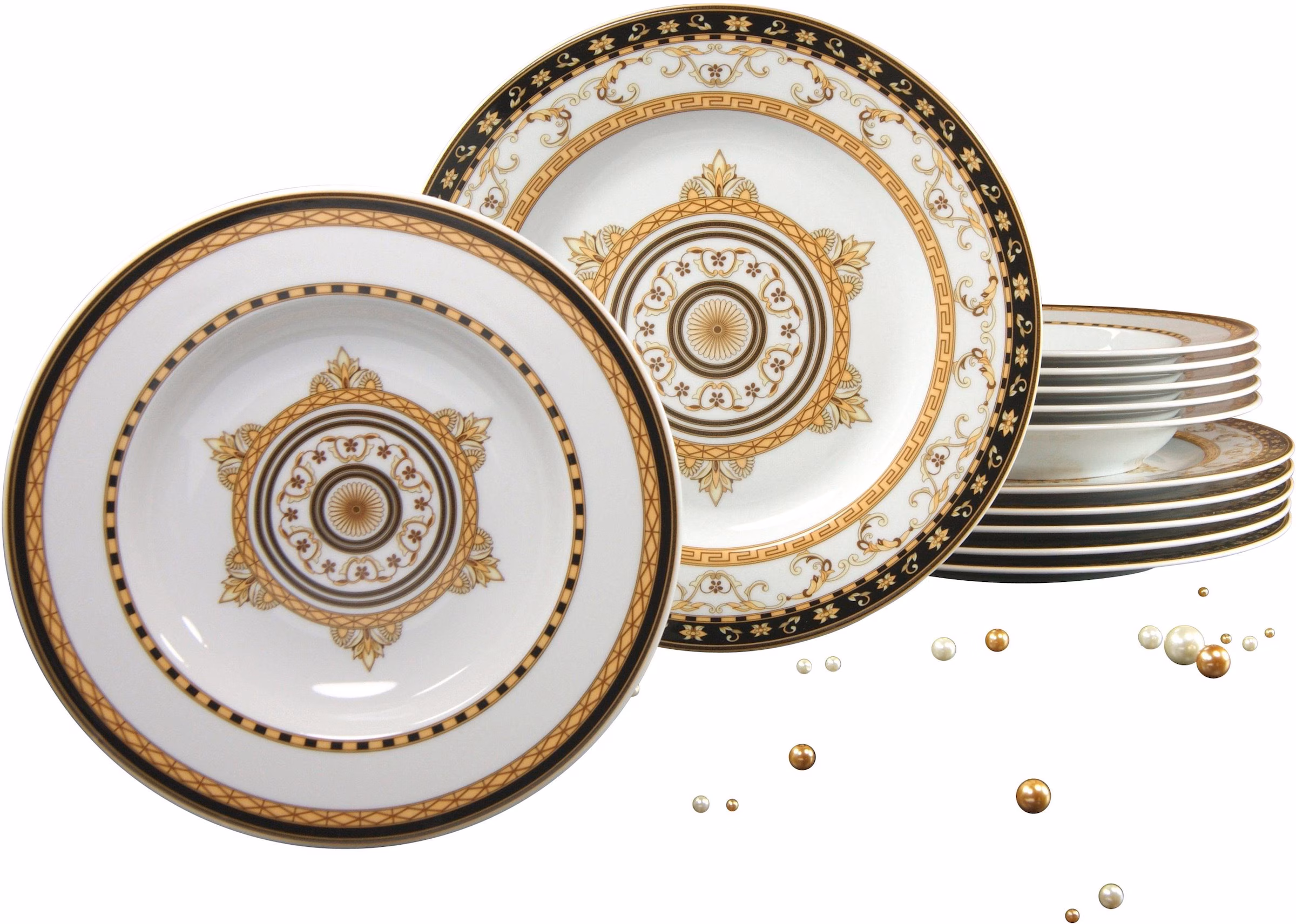 Creatable Majestosa 12 Piece Porcelain Dinnerware Set white