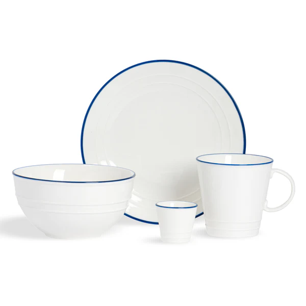 16 Piece Dinnerware Set, Service for 4 blue,white