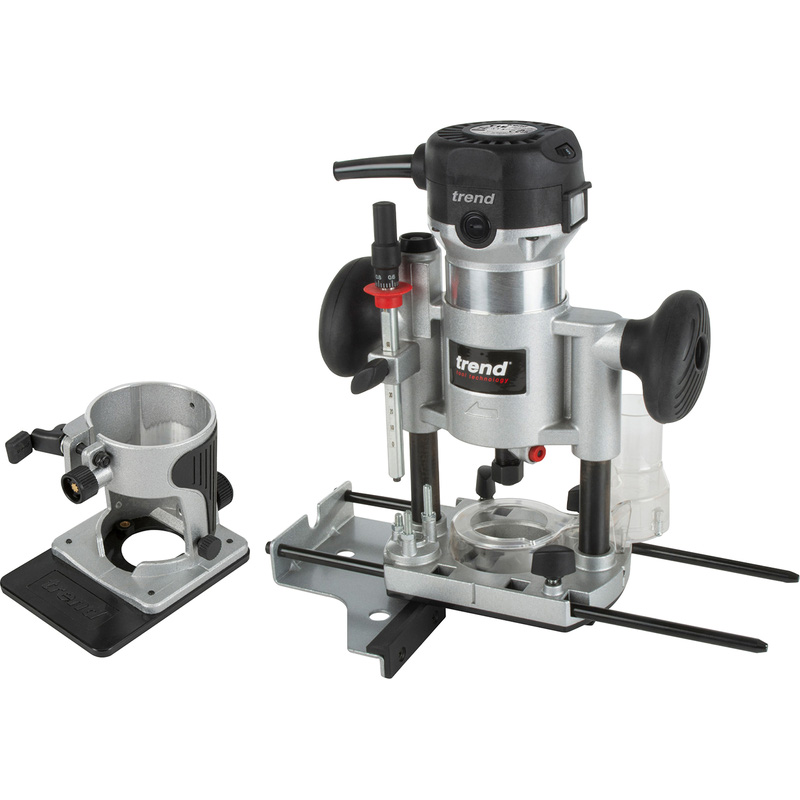 Trend T1Eps Dual-Base Trim & 60mm Plunge Router 1/4 Inch Collet 710W 240V