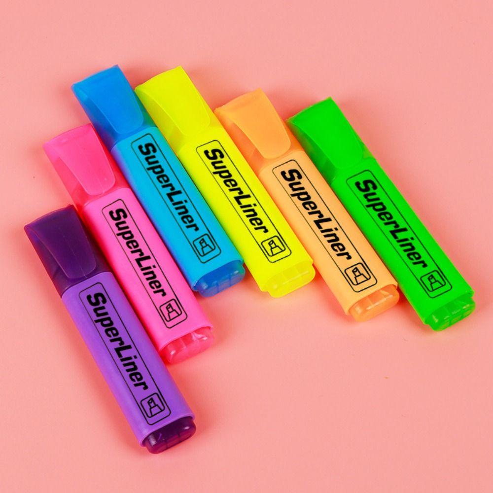 Love Home Garden 4/6 Colors Colorful Highlighters Art Markers Oblique Drawing Fluorescent Pen Markers Flat Shape School Office Supplies