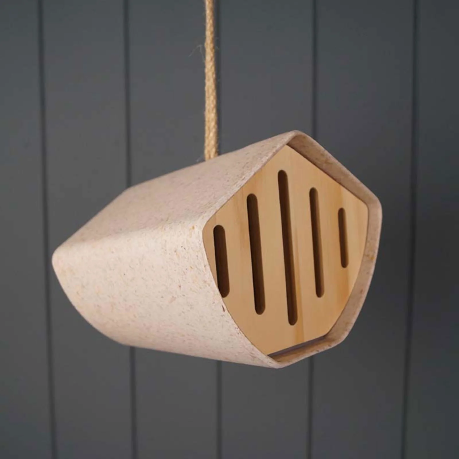 B&Q Earthy Sustainable Bamboo Butterfly House - Natural Oatmeal