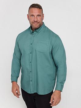 BadRhino Men Long Sleeve Oxford Shirt in Mid Blue | Size: X-Large