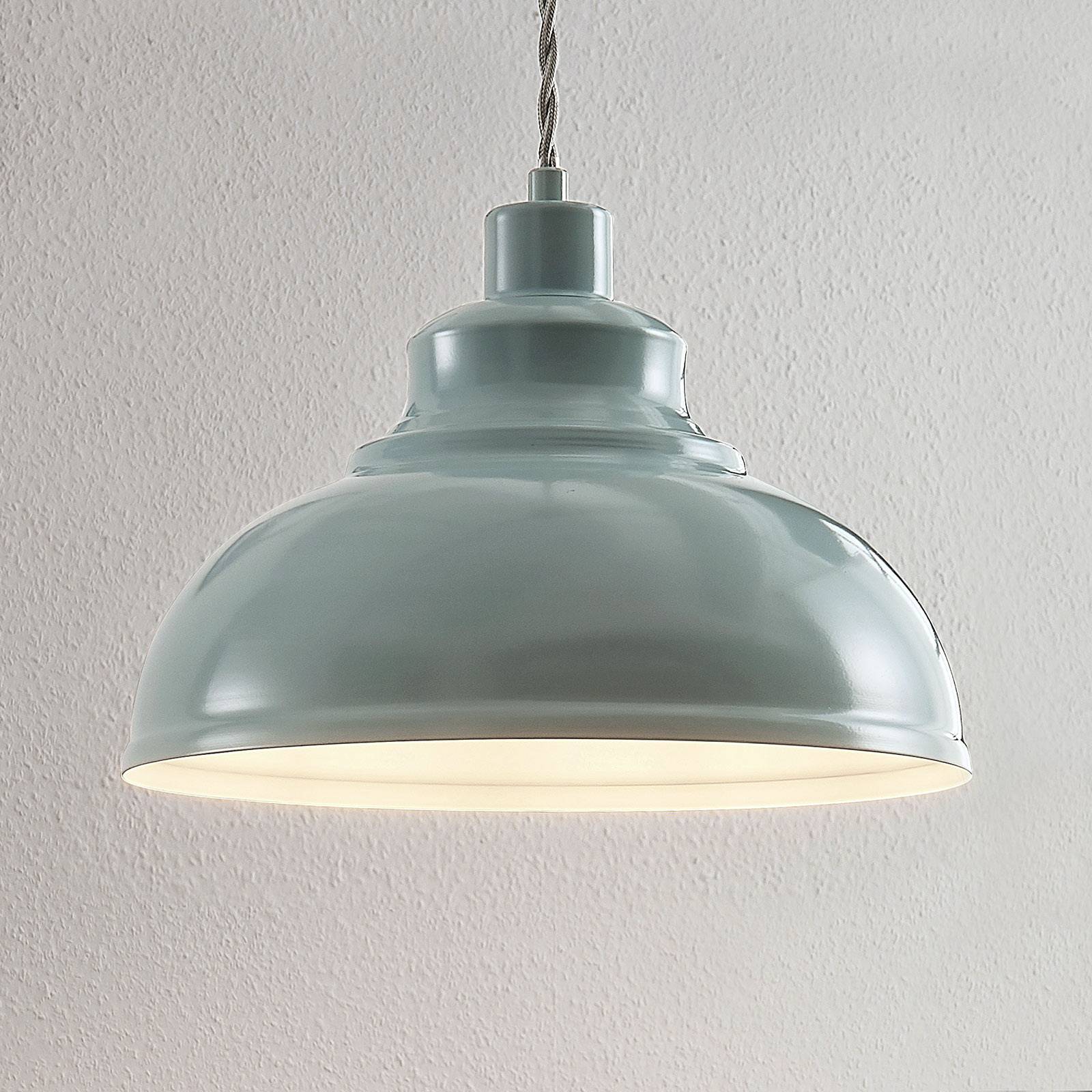 Lampenwelt.com Albertine vintage pendant light, metal, light blue