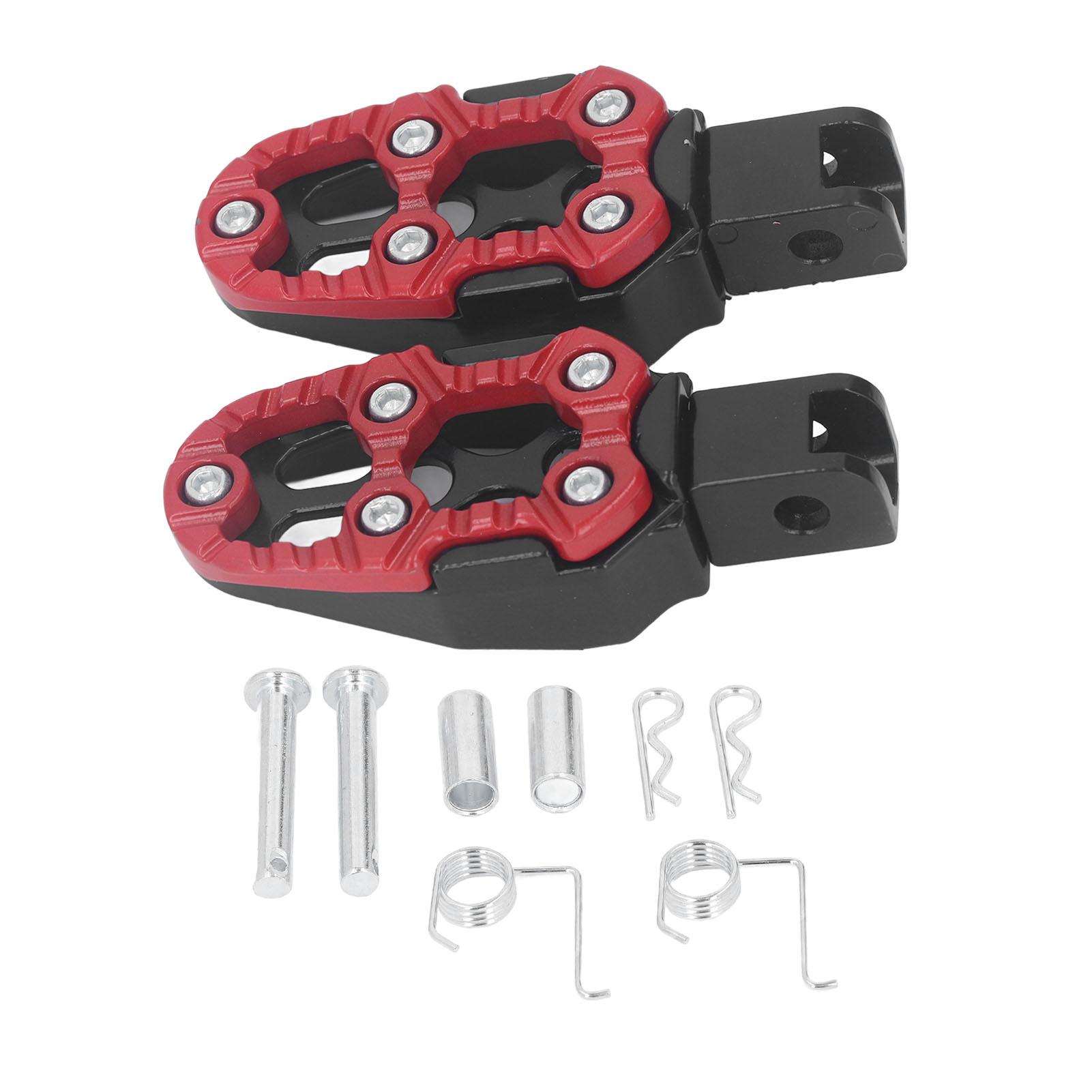 ZEBLAZE Motorcycle Foot Pegs Aluminum Alloy Fadeproof Universal Anti Slip Motorcycle Rear Foot Rest Pedal red