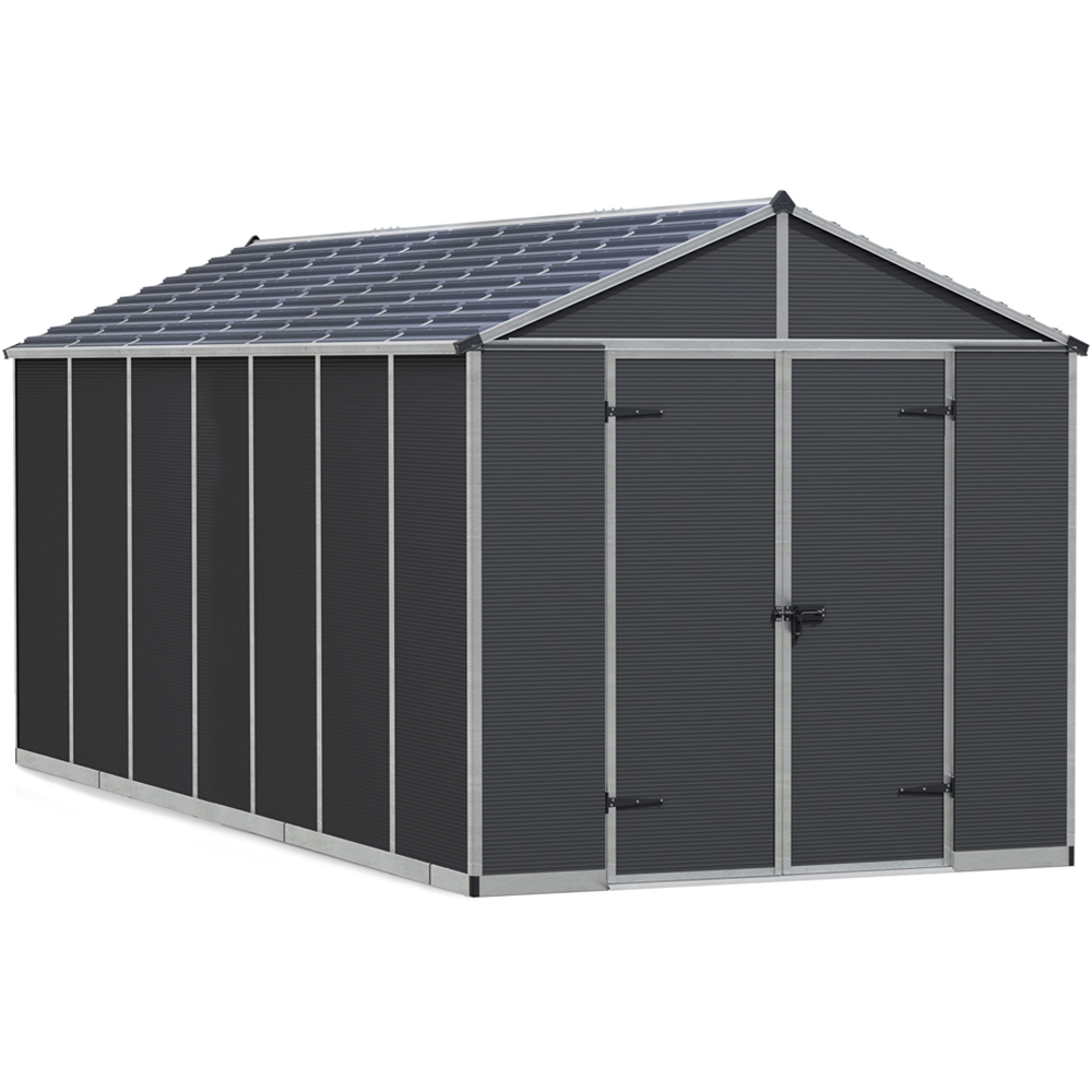 Palram Canopia Rubicon Dark Grey Garden Shed 8 x 17ft