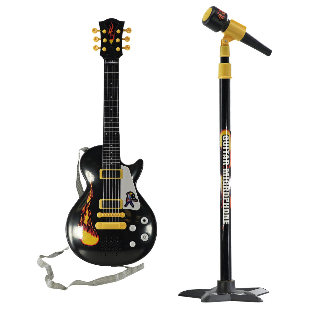 The Magic Toy Shop Kids' Electric Guitar &amp; Microphone Set | Toy Guitar