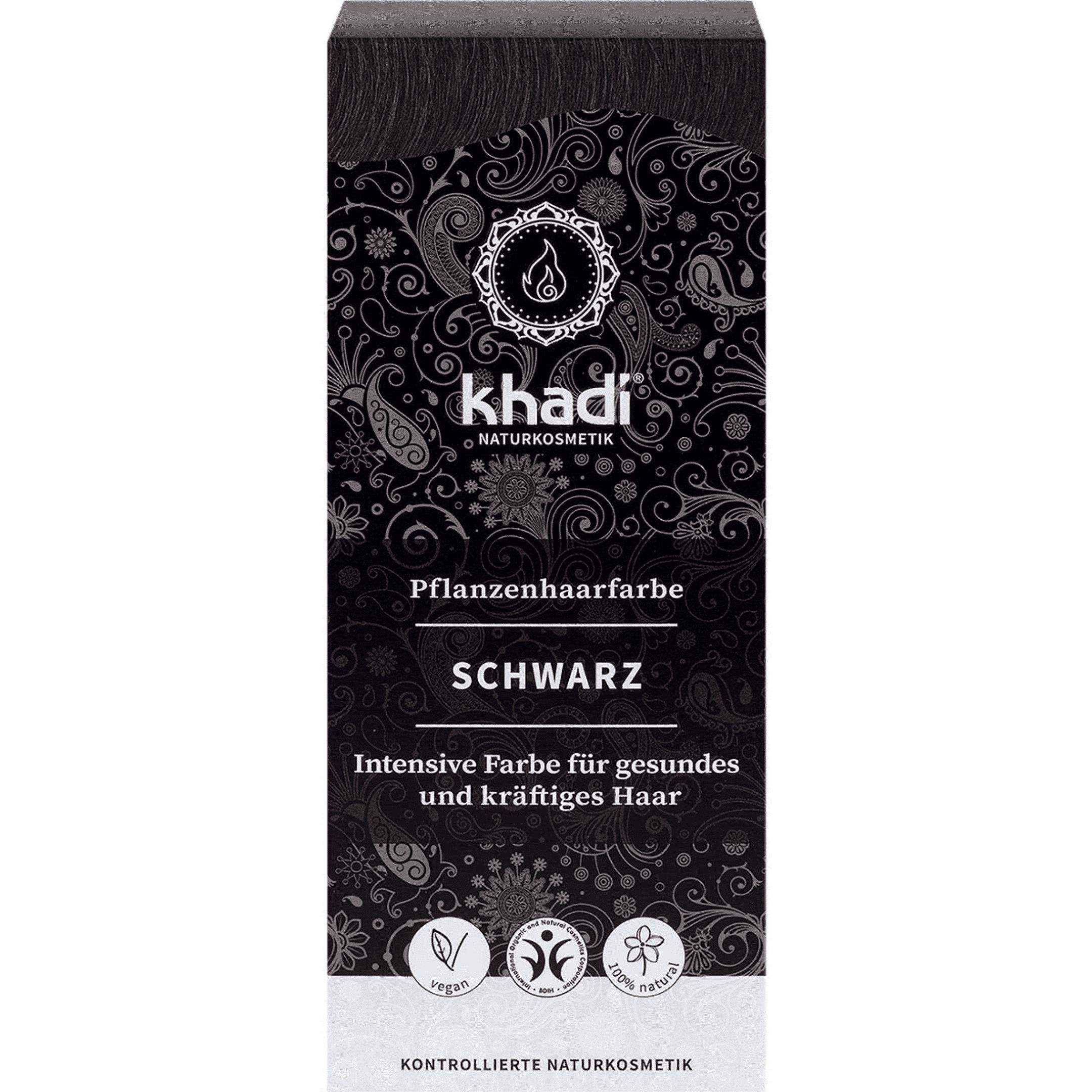 Khadi Natural Permanent Hair Colour Powder in Black