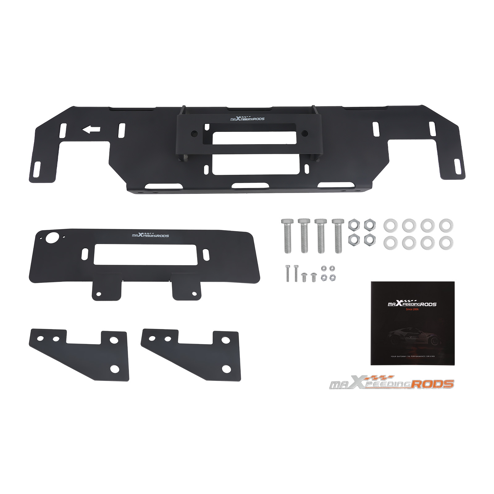 MaXpeedingrods Hidden Winch Mounting Plate Steel compatible for Ford F-150 F150 2WD/ 4WD 2015-2020