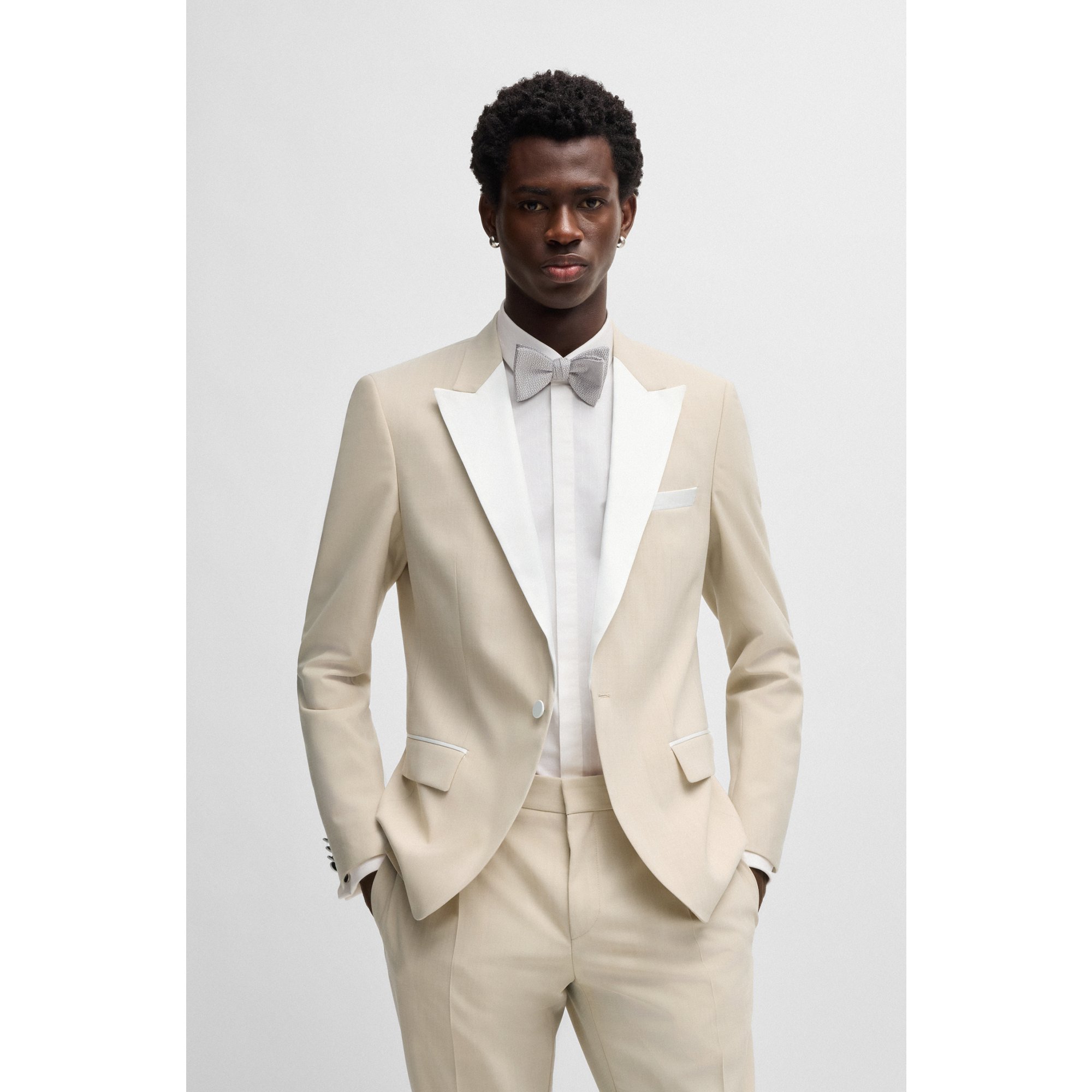 HUGO Slim-fit tuxedo jacket in a wool blend - Style Henry244E1X, 50541039