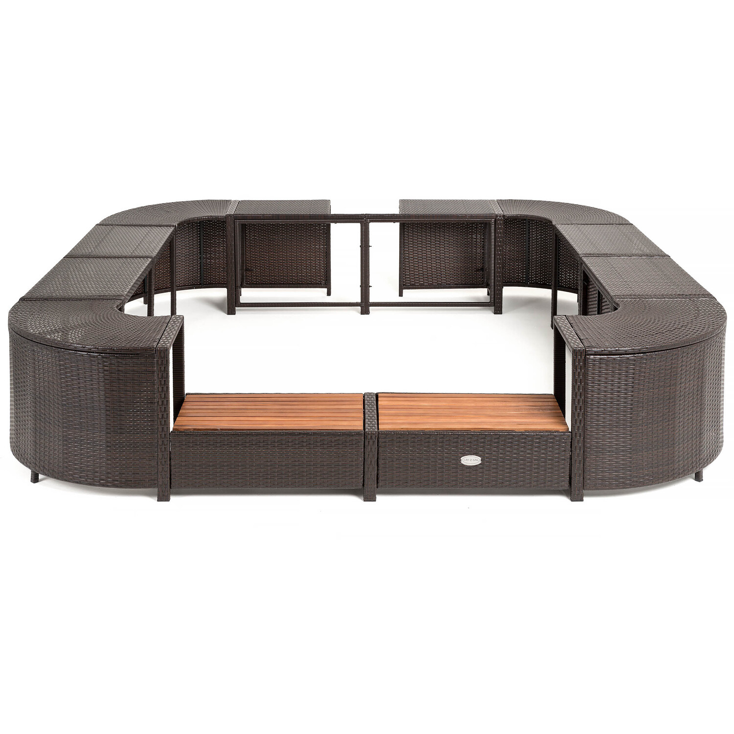 Lay-Z-Spa Square Rattan Spa Surround - Brown