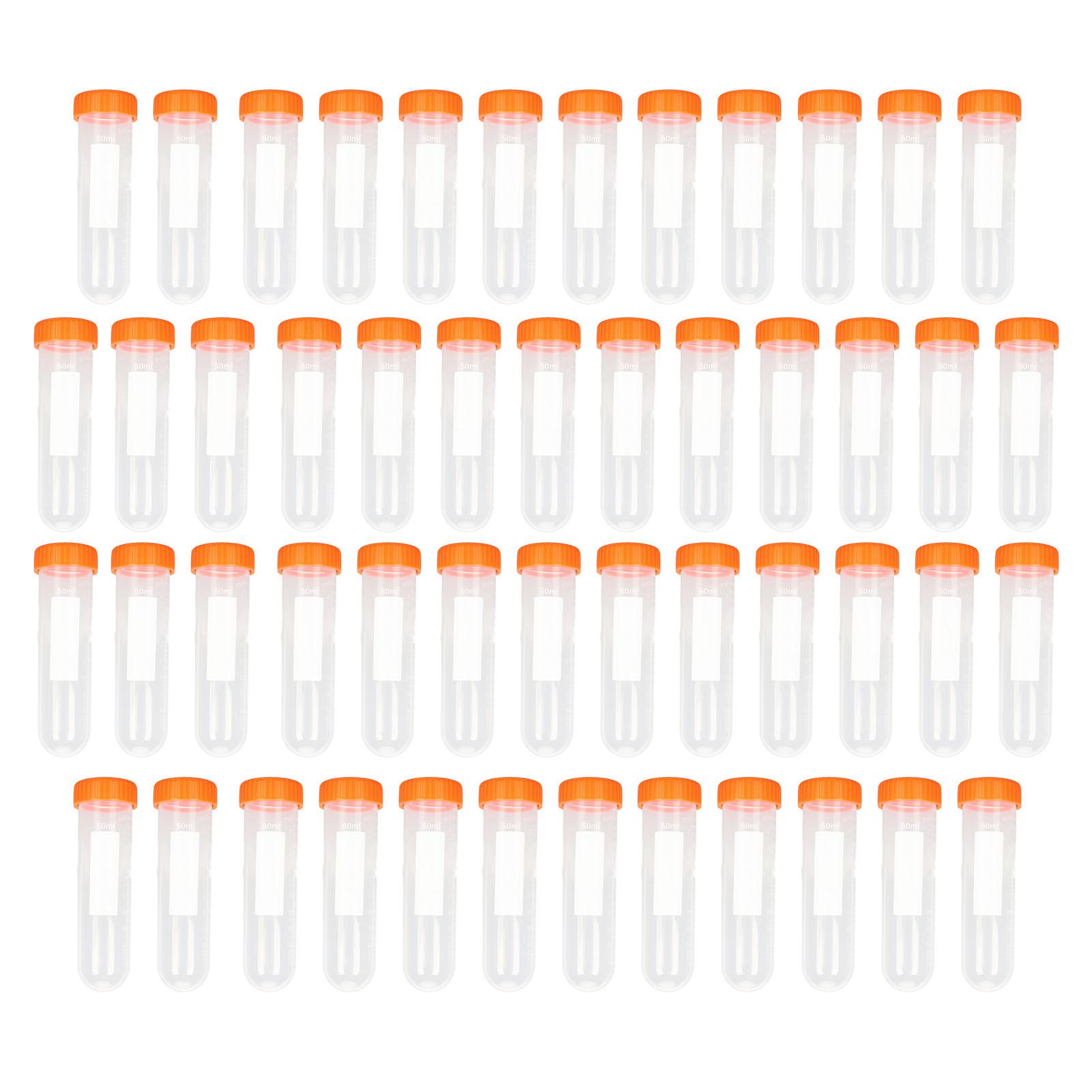 GoolRC 50Pcs Centrifuge Tubes 50ml Strong Plastic Accurate Scale Screw Lid Plastic Test Tubes for